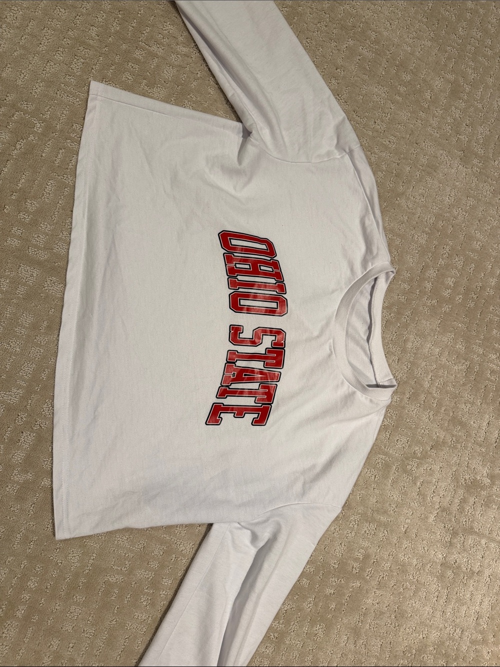 Ohio State White Long Sleeve Tee